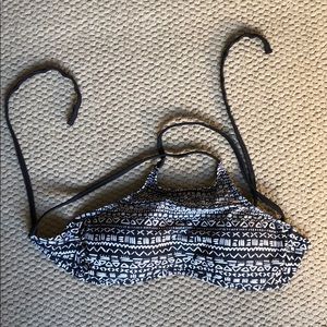 halter bikini top with orange bottoms